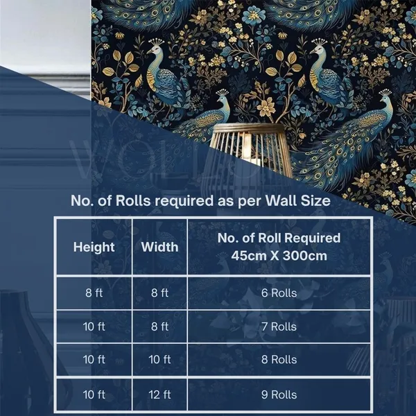 Dark_Blue_Peacock_Floral_Pattern_Decorative_Wallpaper