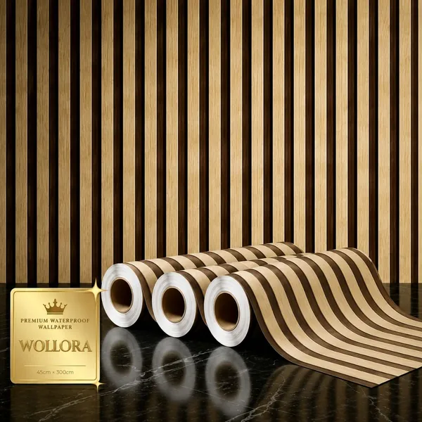 Wollora_Waterproof_Wood_Stripe_Pattern_Wallpaper_Roll