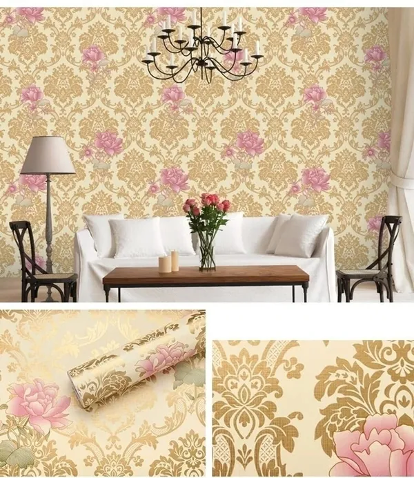 Floral_Damask_Pattern_Decorative_Wallpaper_Roll