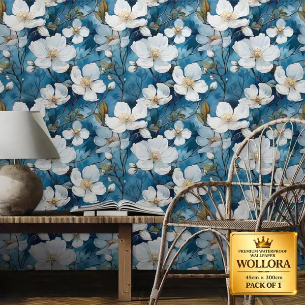 Waterproof_Blue_Floral_Print_Wallpaper_Roll