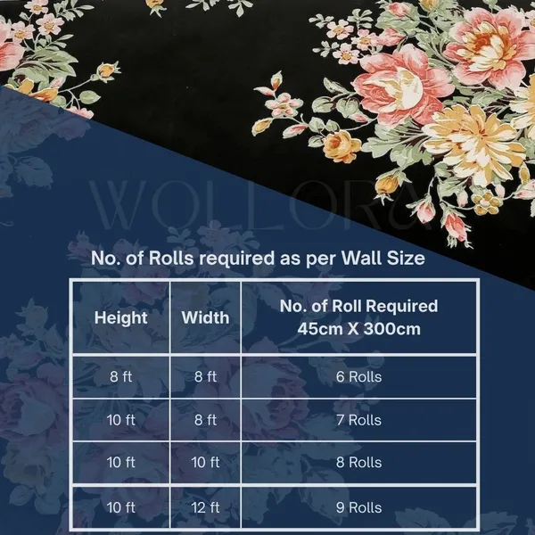 Black_Floral_Print_Decorative_Wallpaper_Roll
