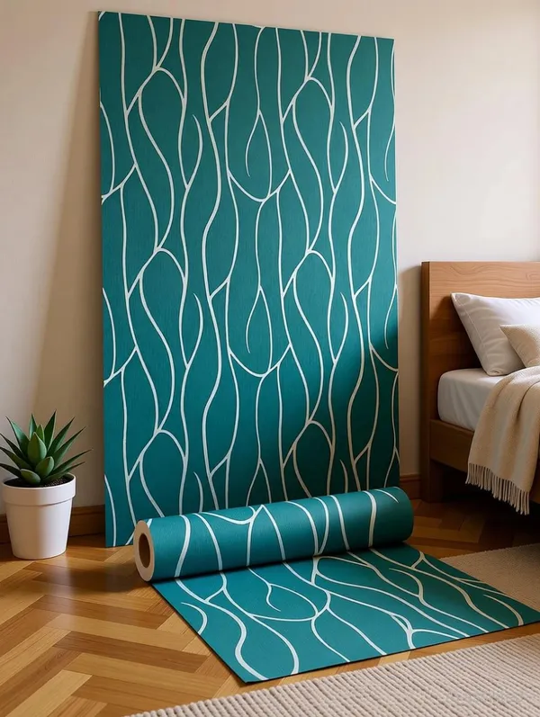 Teal_Modern_Abstract_Line_Pattern_Wallpaper_Roll