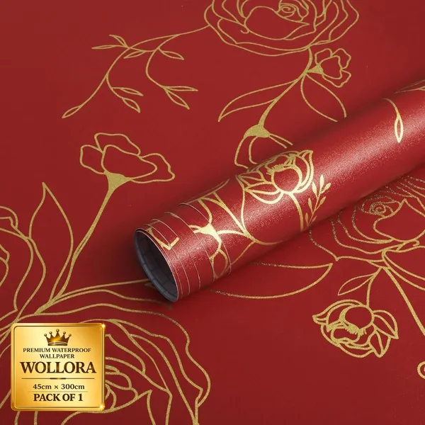 Red_Floral_Pattern_Waterproof_Wallpaper_Roll
