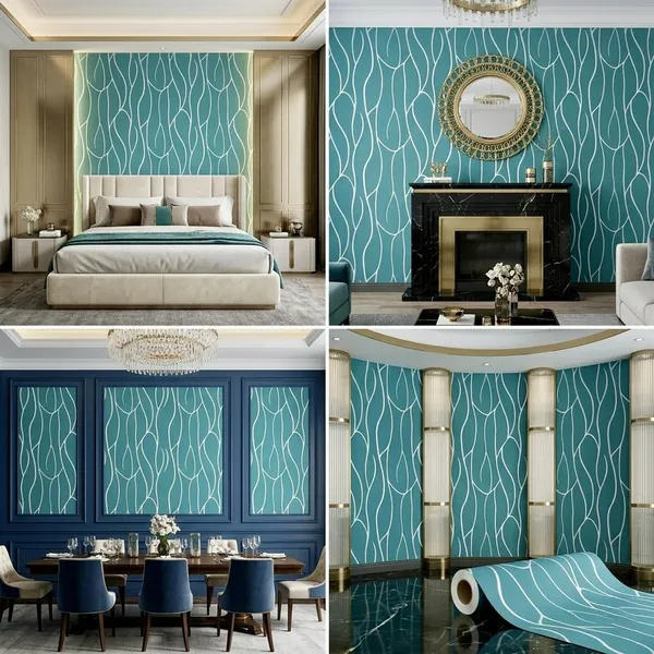 Teal_Modern_Abstract_Line_Pattern_Wallpaper_Roll
