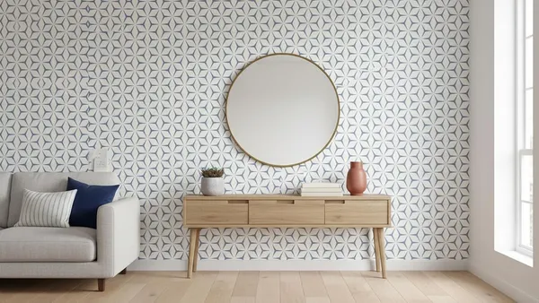 Blue_White_Geometric_Pattern_Decorative_Wallpaper