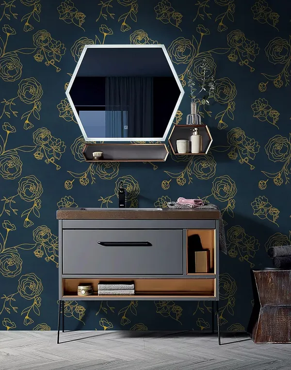 Navy_Modern_Floral_Pattern_Wallpaper