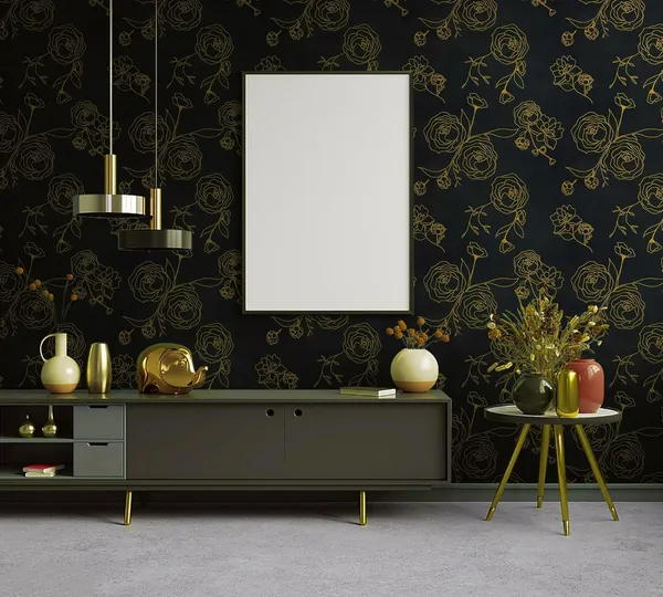 Decorative_Black_Gold_Floral_Pattern_Wallpaper