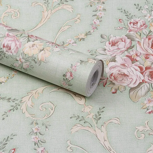 Light_Green_Floral_Printed_Wallpaper