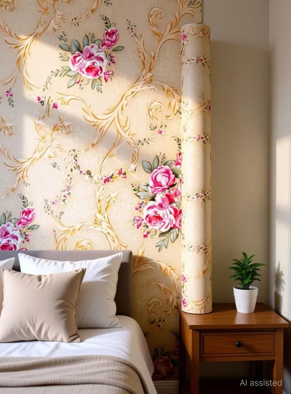 Floral_Print_Decorative_Wallpaper_Roll
