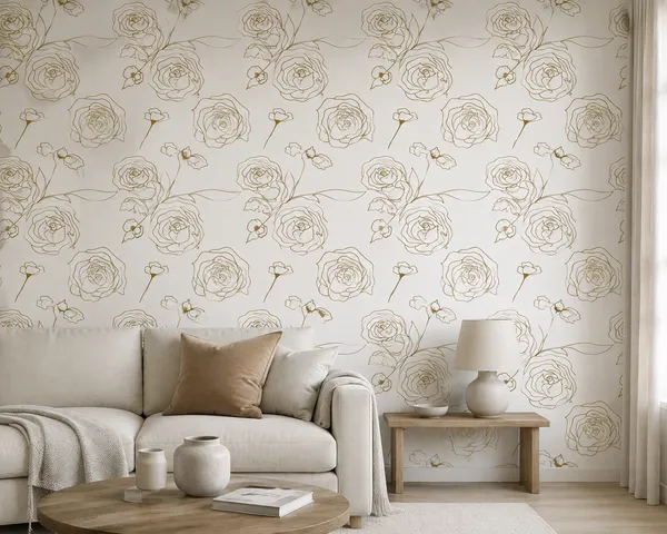 Waterproof_Gold_Floral_Pattern_Wallpaper