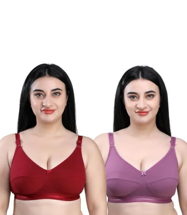 Maroon_Mauve_Cotton_Full_Coverage_Wide_Strap_Bra_Set_For_Women_(Pack_of_2)