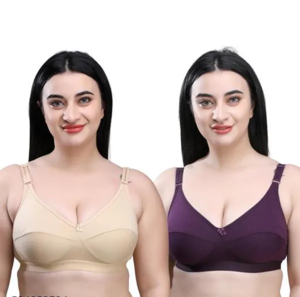 Beige_Purple_Cotton_Full_Coverage_Wirefree_Bra_For_Women_(Pack_of_2)