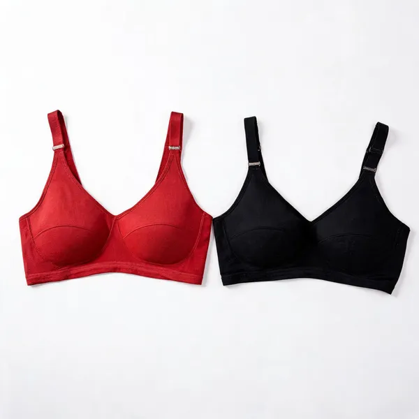 Red_Black_Cotton_Full_Coverage_V_Neck_Bra_Set_For_Women_(Pack_of_2)