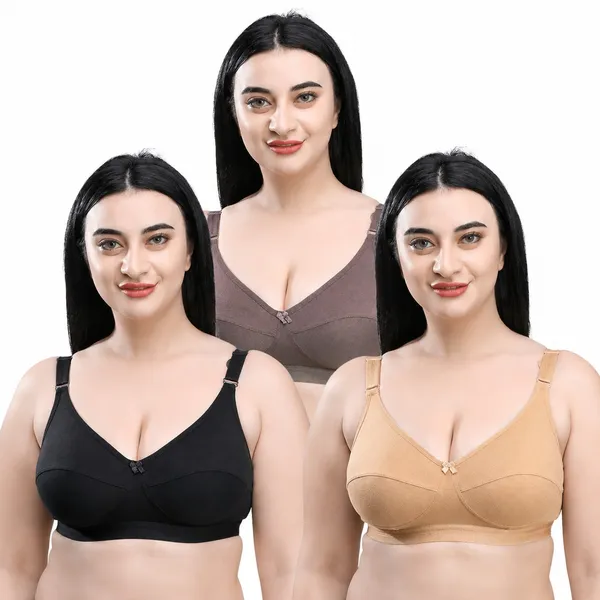 Black_Brown_Beige_Cotton_Full_Coverage_Wirefree_Bra_Set_For_Women_(Pack_of_3)