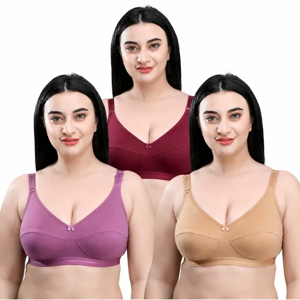 Multicolor_Cotton_Full_Coverage_Wirefree_Bra_Set_For_Women_(Pack_of_3)