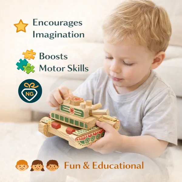 Multicolor_Wood_Handcrafted_Missile_Tank_Vehicle_Toy_For_Kids