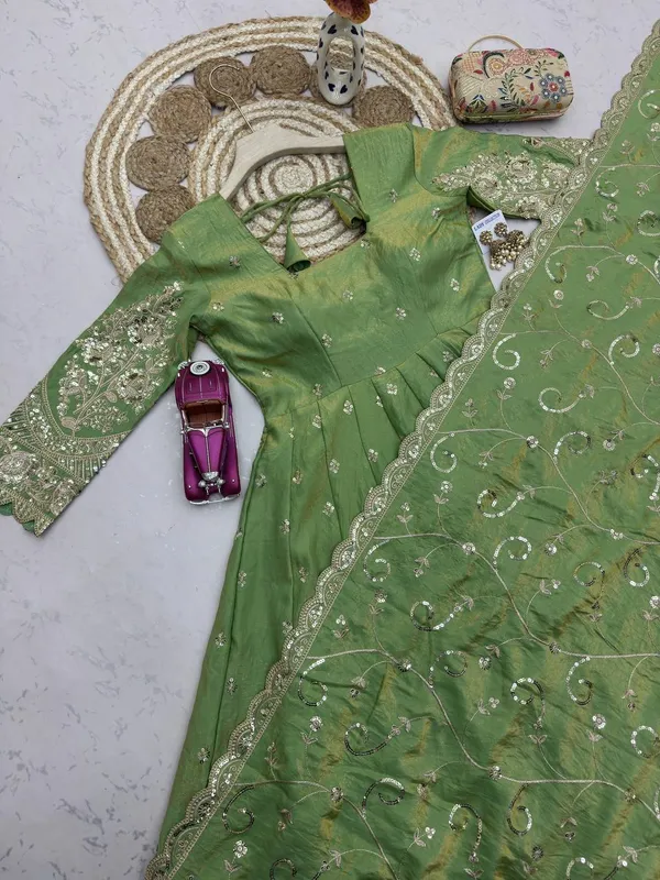 DEKEANSHKA®_Designer_Party_Wear_Embroidered_&_Sequins_Work_Full_Stitched_Gown_with_Dupatta_&_Pant_–_SSC-729