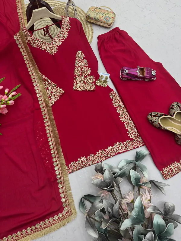 DEKEANSHKA®_Designer_Party_Wear_Heavy_Chinon_Silk_Embroidered_Top_With_Plazo_And_Dupatta_Set