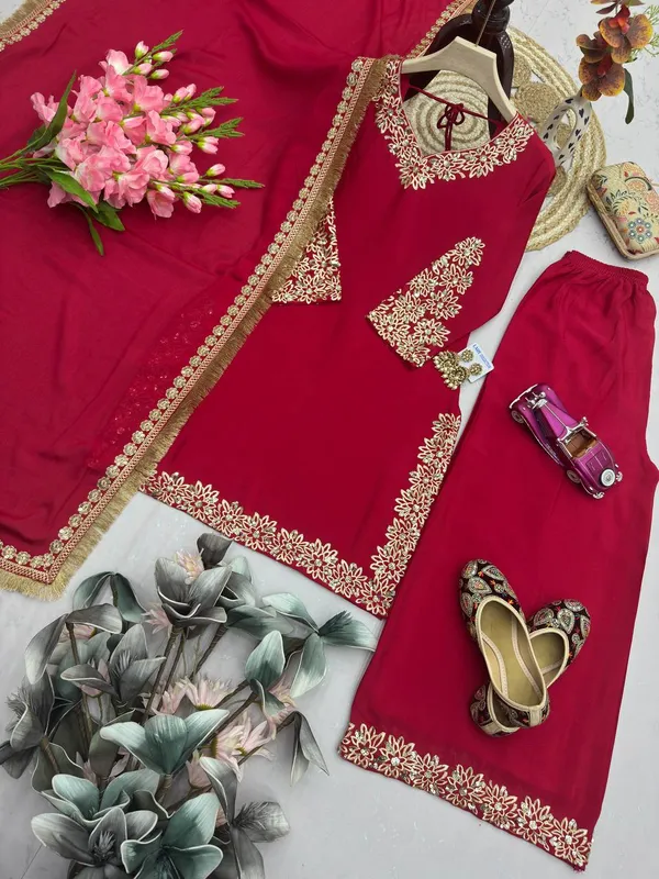 DEKEANSHKA®_Designer_Party_Wear_Heavy_Chinon_Silk_Embroidered_Top_With_Plazo_And_Dupatta_Set