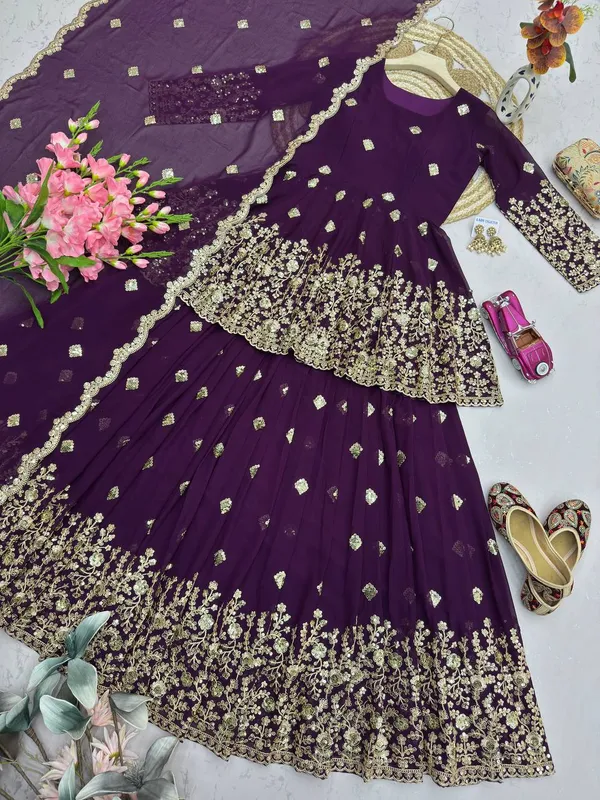 DEKEANSHKA®_Royal_Purple_Designer_Embroidered_Party_Wear_Lehenga_Choli_Set_with_Dupatta