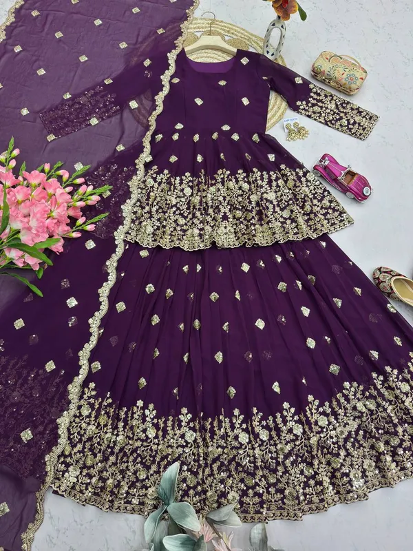 DEKEANSHKA®_Royal_Purple_Designer_Embroidered_Party_Wear_Lehenga_Choli_Set_with_Dupatta