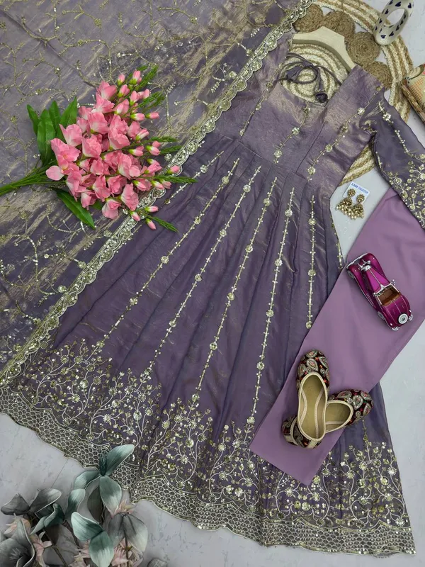 DEKEANSHKA®_Women’s_Designer_Dusty_Lavender_Purple_Embroidered_Party_Wear_Gown_Set_with_Dupatta_&_Pant