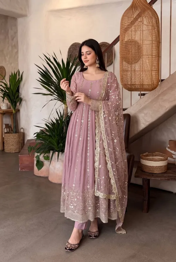 DEKEANSHKA®_Women’s_Designer_Dusty_Mauve_Pink_Embroidered_Party_Wear_Gown_Set_with_Dupatta_&_Pant