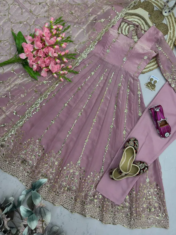 DEKEANSHKA®_Women’s_Designer_Dusty_Mauve_Pink_Embroidered_Party_Wear_Gown_Set_with_Dupatta_&_Pant