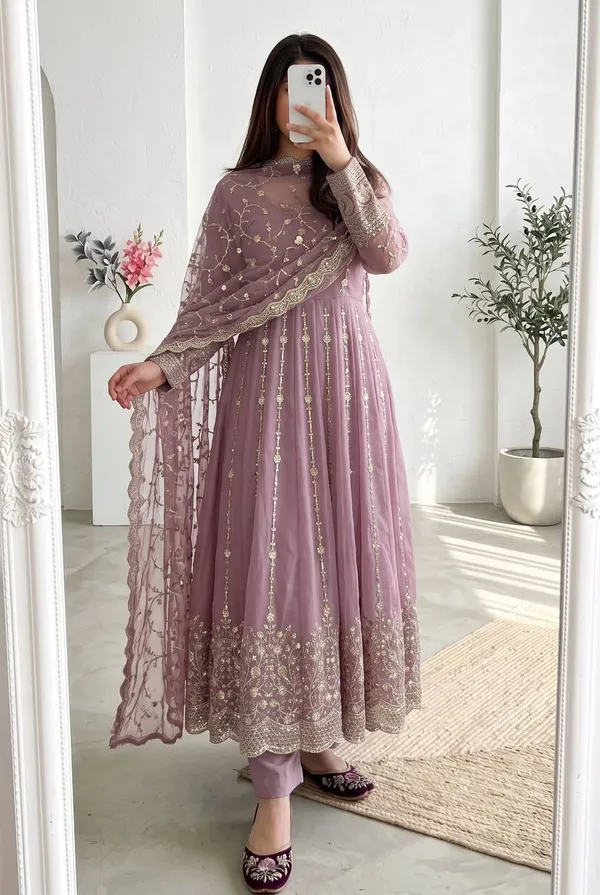 DEKEANSHKA®_Women’s_Designer_Dusty_Mauve_Pink_Embroidered_Party_Wear_Gown_Set_with_Dupatta_&_Pant