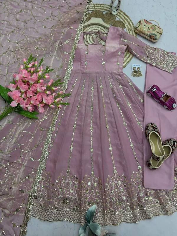 DEKEANSHKA®_Women’s_Designer_Dusty_Mauve_Pink_Embroidered_Party_Wear_Gown_Set_with_Dupatta_&_Pant