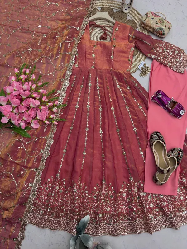 DEKEANSHKA®_Women’s_Designer_Dusty_Rose_Pink_Embroidered_Party_Wear_Gown_Set_with_Dupatta_&_Pant
