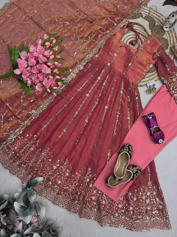 DEKEANSHKA®_Women’s_Designer_Dusty_Rose_Pink_Embroidered_Party_Wear_Gown_Set_with_Dupatta_&_Pant
