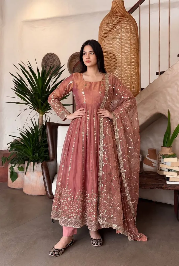 DEKEANSHKA®_Women’s_Designer_Dusty_Rose_Pink_Embroidered_Party_Wear_Gown_Set_with_Dupatta_&_Pant