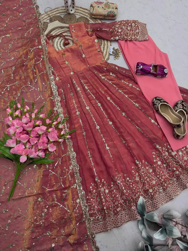 DEKEANSHKA®_Women’s_Designer_Dusty_Rose_Pink_Embroidered_Party_Wear_Gown_Set_with_Dupatta_&_Pant