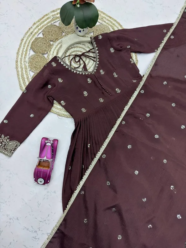 DEKEANSHKA®_Women’s_Designer_Embroidered_Chinon_Silk_Party_Wear_Gown_with_Dupatta_&_Pant