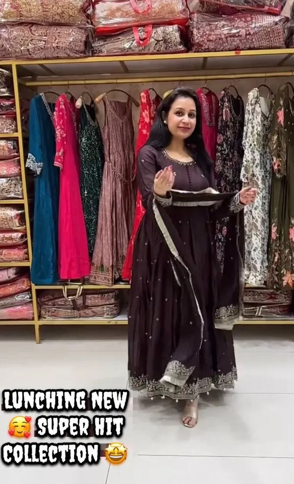 DEKEANSHKA®_Women’s_Designer_Embroidered_Chinon_Silk_Party_Wear_Gown_with_Dupatta_&_Pant