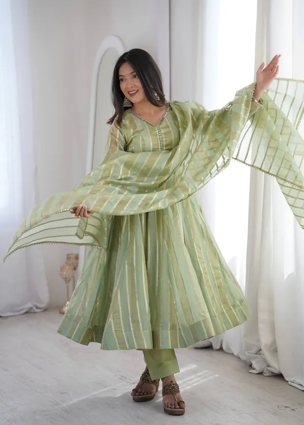 DEKEANSHKA®_Women’s_Designer_Party_Wear_Full_Stitched_Gown_Set_with_Dupatta_&_Pant_–_Green