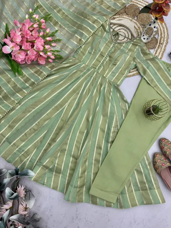 DEKEANSHKA®_Women’s_Designer_Party_Wear_Full_Stitched_Gown_Set_with_Dupatta_&_Pant_–_Green