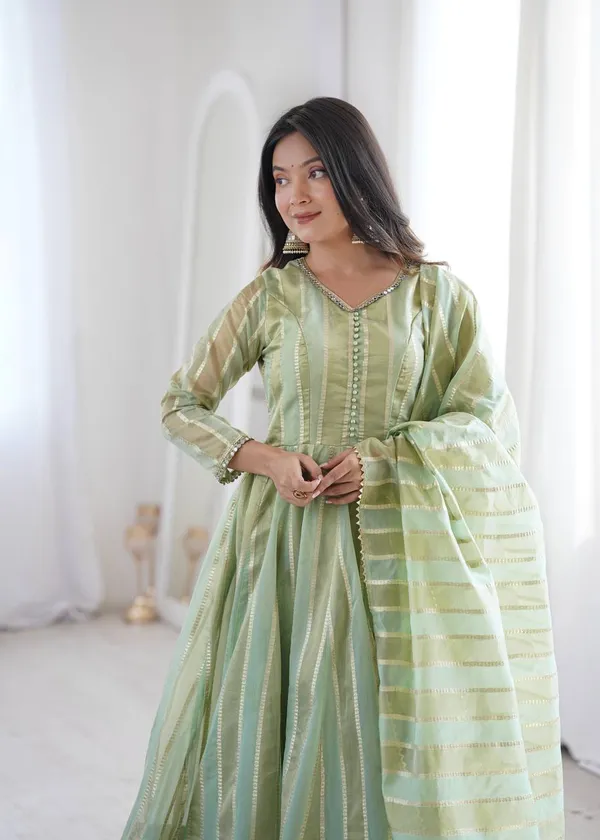 DEKEANSHKA®_Women’s_Designer_Party_Wear_Full_Stitched_Gown_Set_with_Dupatta_&_Pant_–_Green
