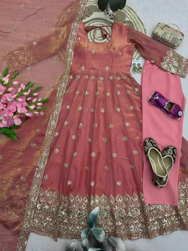 DEKEANSHKA®_Women’s_Designer_Party_Wear_Gown_Set_with_Dupatta_&_Pant_–_Dusty_Rose