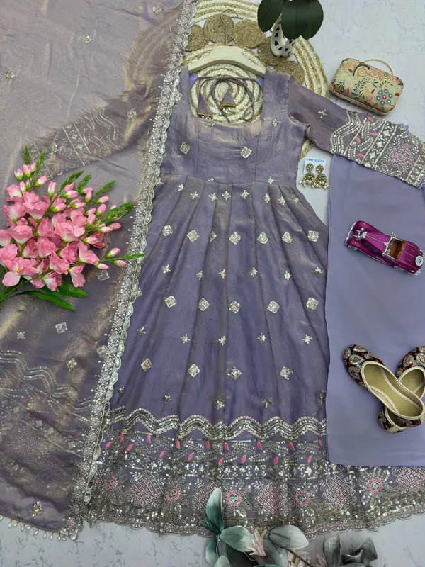 DEKEANSHKA®_Women’s_Designer_Party_Wear_Gown_Set_with_Dupatta_&_Pant_–_Lavender