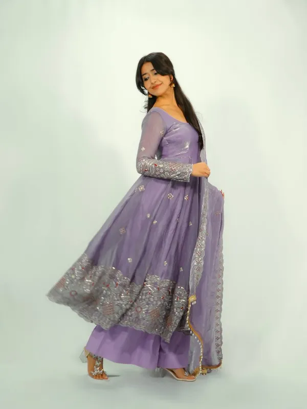 DEKEANSHKA®_Women’s_Designer_Party_Wear_Gown_Set_with_Dupatta_&_Pant_–_Lavender