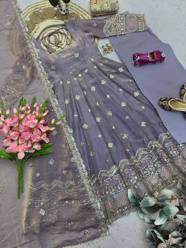 DEKEANSHKA®_Women’s_Designer_Party_Wear_Gown_Set_with_Dupatta_&_Pant_–_Lavender