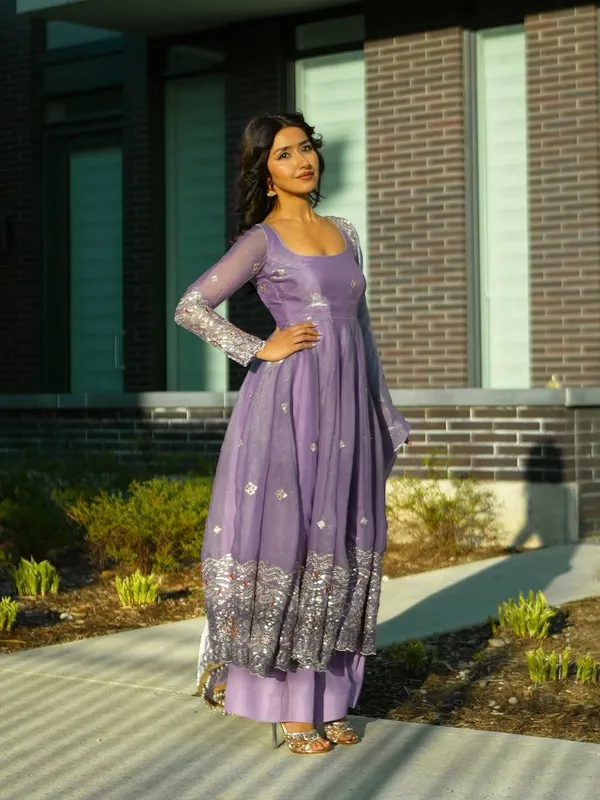 DEKEANSHKA®_Women’s_Designer_Party_Wear_Gown_Set_with_Dupatta_&_Pant_–_Lavender