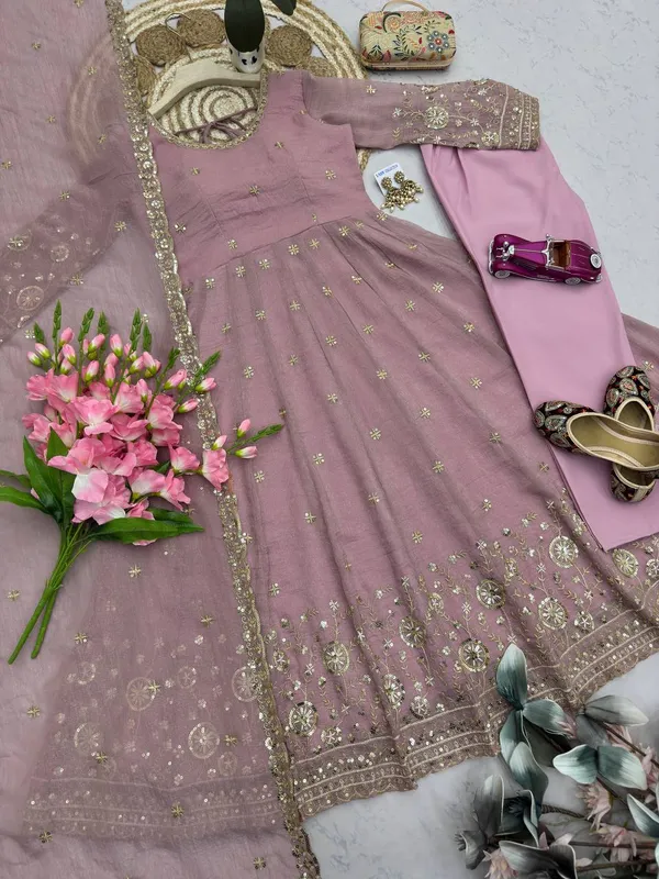 DEKEANSHKA®_Women’s_Designer_Party_Wear_Gown_Set_with_Dupatta_&_Pant_–_Mauve_Pink