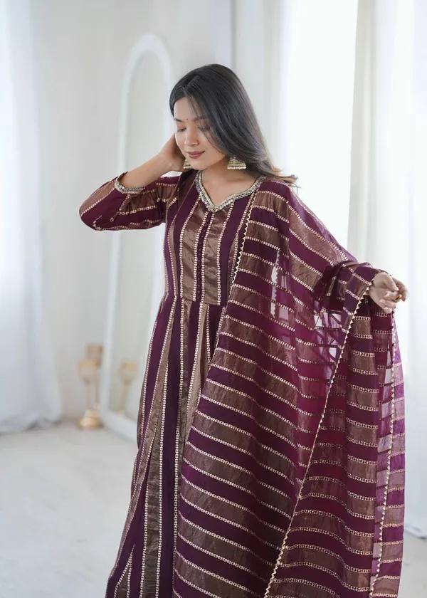DEKEANSHKA®_Women’s_Designer_Party_Wear_Gown_Set_with_Dupatta_&_Pant_–_Wine