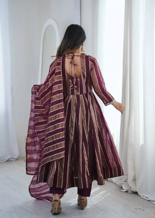 DEKEANSHKA®_Women’s_Designer_Party_Wear_Gown_Set_with_Dupatta_&_Pant_–_Wine