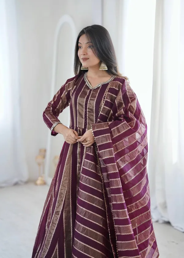 DEKEANSHKA®_Women’s_Designer_Party_Wear_Gown_Set_with_Dupatta_&_Pant_–_Wine