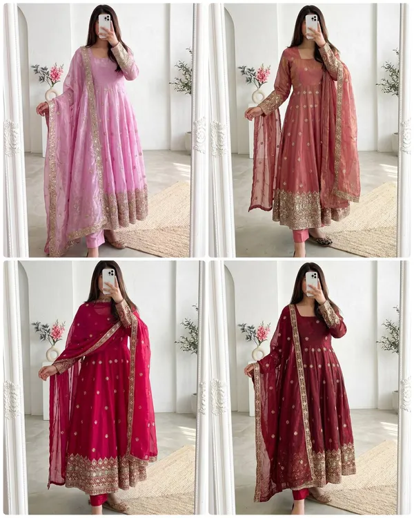 DEKEANSHKA®_Women’s_Designer_Party_Wear_Gown_Set_with_Dupatta_&_Pant_–_Wine