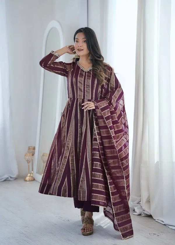 DEKEANSHKA®_Women’s_Designer_Party_Wear_Gown_Set_with_Dupatta_&_Pant_–_Wine